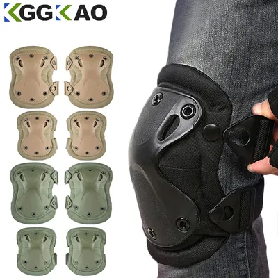 Tactical Knee Pad Elbow CS Military Protector Army Airsoft Outdoor Sport Hunting Kneepad Safety Gear