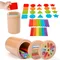 Montessori Toys for Toddlers Wooden 3 in 1 Color Sort Cup Early Educational Toy Shape Matching Fine