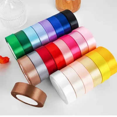25yards/roll 1inch Satin Ribbon DIY Handmade Crafts Gift Box Flower Cake Decoration Wedding Birthday