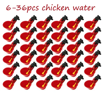 6-36Pcs Chicken Quail Hanging Water Cups Nipple Drinking Bowl Birds Water Feeder Bowl Drinker Cup