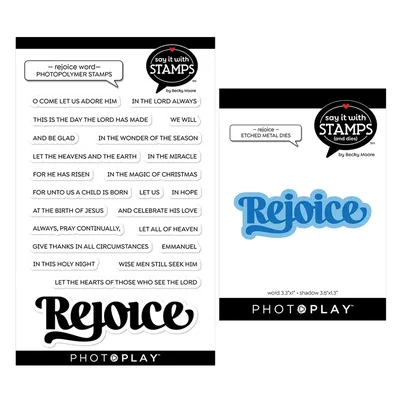 2023 New Rejoice Sentiments Words Clear Stamps Set Scrapbooking Paper Making Cutting Dies Frames