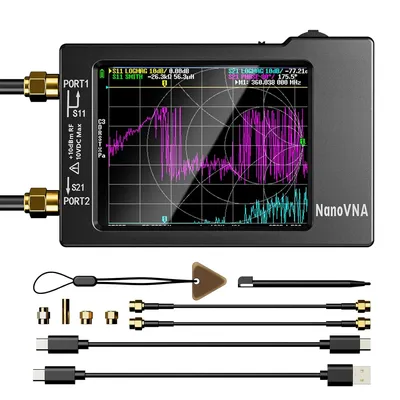 NanoVNA-H Vector Network Antenna Analyzer 10KHz-1.5GHz MF HF VHF UHF W/ Shell SD Card Slot Supprt