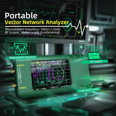 NanoVNA-P5 3.98 inch Vector Network Analyzer 10k-1.5GHz High Frequency VHF UHF Antenna Analyzer High