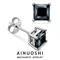 AINUOSHI 925 Sterling Silver Earring Princess Cut 5.5MM Black Moissanite Stud Earrings for Women Men