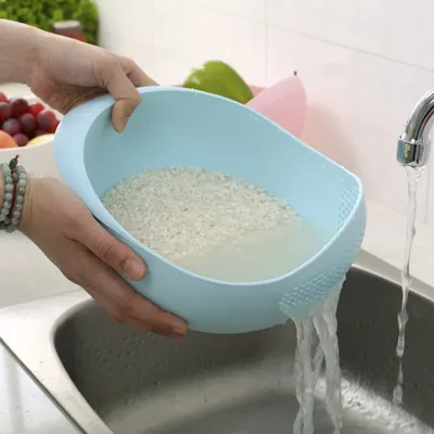 Rice Sieve Plastic Colander Washing Filter Strainer Basket Kitchen Tools Food Beans Vegetable Fruit