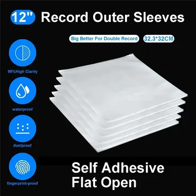 50PCS OPP Gel Recording Protective Sleeve for Turntable Player LP Vinyl Record Self Adhesive Records
