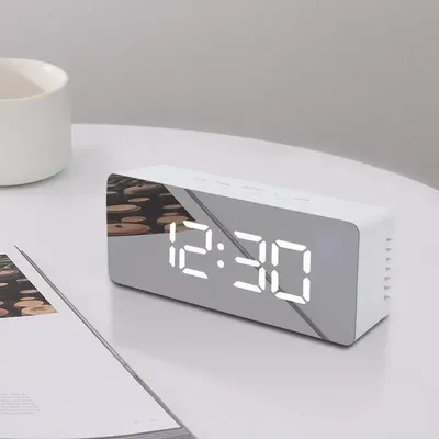 Digital Alarm Clock LED Electronic Desktop Clock with Temperature for Bedroom Home Office Teens Kids