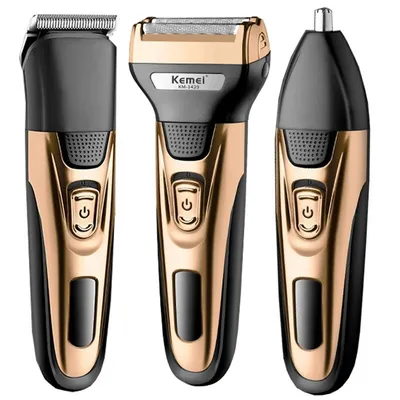 Kemei 3in1 Grooming Kit Electric Shaver For Men Beard Hair Trimmer Body Nose Ear Shaving Machine