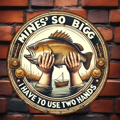 Aluminum Circle Sign Vintage Fishing Humor Waterproof Weather Resistant Perfect for Versatile Home