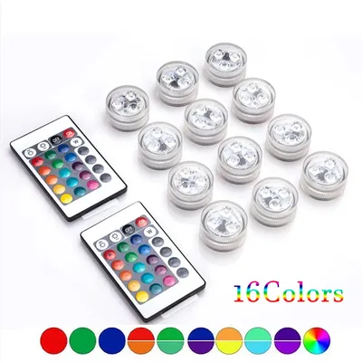 Battery Powered LED Underwater RGB Submersible Lights IP68 Waterproof Swimming Pool Night Atmosphere