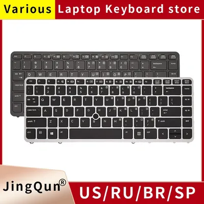 New US Russian Laptop Keyboard for HP Elitebook 840 G1 850 G1 840 G2 ZBOOK 14 US Backlit w/point