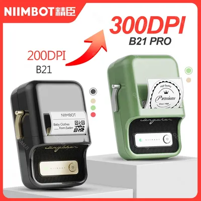 300dpi Niimbot B21 PRO Thermal Label Sticker Print Maker Bluetooth Mobile Wireless Printer for