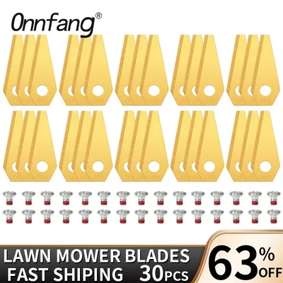 Onnfang Replacement Lawn Mower Blade 9/18/27PC Packs Stainless Steel Blades Robotic Mower for Bosch Indego Robot Lawn Mower
