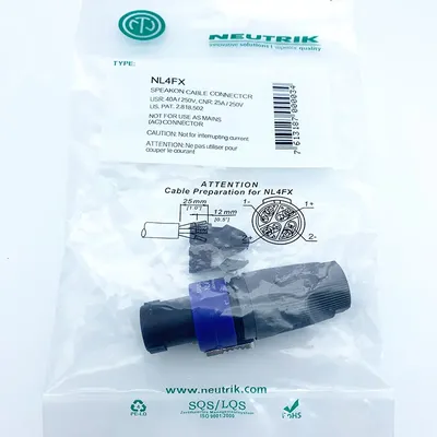 20pcs 100%New HI QUALITY for NEUTRIK type NL4FX Speakon 4Pole Plug Male Audio Speaker Connectors