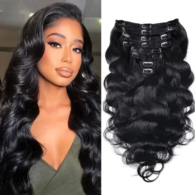 Body Wave Clip In Hair Extensions For Black Women Brazilian Remy Virgin Hair 8Pcs Clip In Human Hair