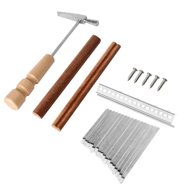 Thumb Piano Replacement Parts Set Kit for 17 Keys Kalimba with Keys Bridge Tuning Hammer Kit Thumb