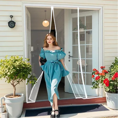 White Magnetic Door Screen Mosquito Net Customized Size Invisible Mesh Summer Insect Proof Net