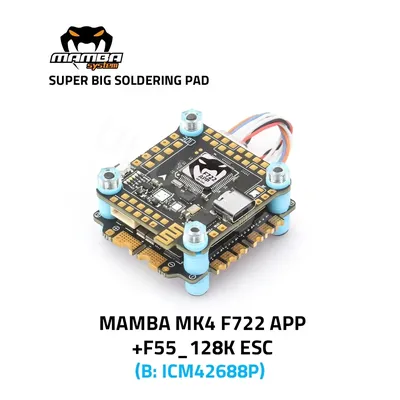 Diatone MAMBA MK4 F722 APP WIFI/DJI Flight Controller Stack F7 45A/55A/65A 128K BLHeli32 ESC 6S