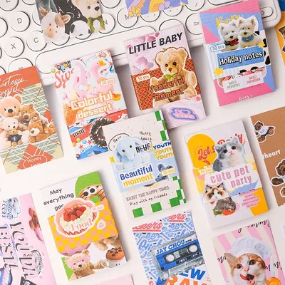 50 pcs American cartoon magazine non-stick material paper tent decorative notes hand made Collage