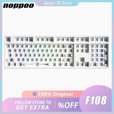 Noppoo F108 Mechanical Keyboard Kit Three Mode RGB Hot Swap Gaming Keyboard 108 Keys Customize PC