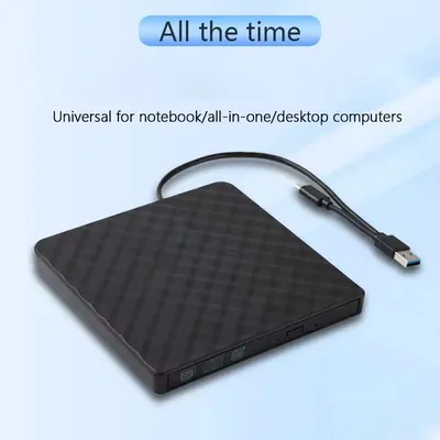 2in1 USB3.0 TypeC Slim External DVD RW CD Writer Drive Burner Reader Player Optical Drives For