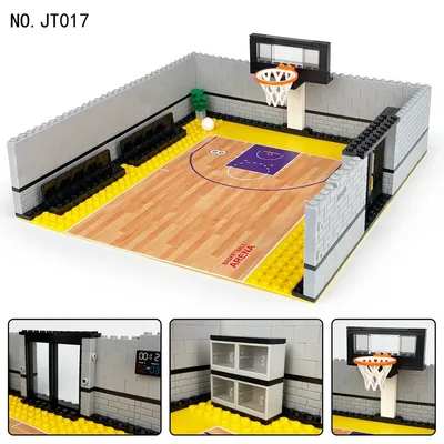 Basketball Scene Children's Small Particles Assembled Building Blocks Educational Toy Ball King