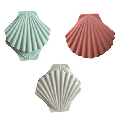 2Pcs Silicone Anti-scald Gloves Shell Shape Heat Resistant Non-Slip Grip Microwave Oven Pot Handle