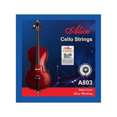 Alice A803 Cello Strings Steel Core Alloy Winding 1 Set for 1/10,1/8,1/4,1/2,3/4,4/4 Cellos Practice