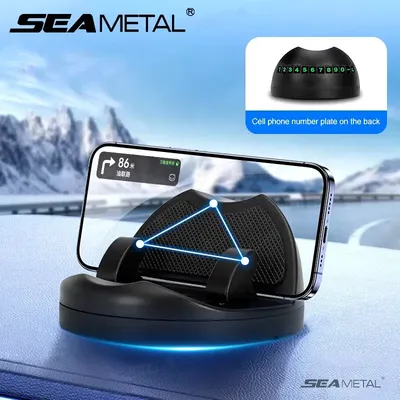 SEAMETAL Head-Up Car Phone Mount Flexible Rotation Phone Holder Stable Anti-Slip Rubber Smartphone