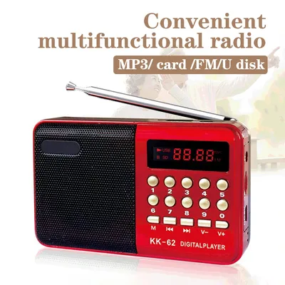 Multifunction Digital FM Radio Media Speaker MP3 Music Player Support TF Card USB Drive with LED