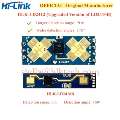 HLK-LD2412 HLK-LD2410B 24G 9m Human Presence and Motion Sensor Long Distance and Larger Angle Radar