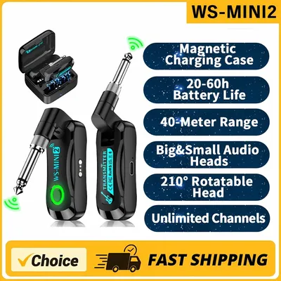 2.4GHz Mini Wireless Guitar System Rechargeable Audio Wireless Guitar Transmitter Receiver for