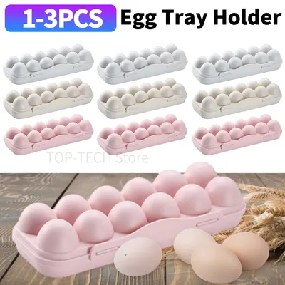 12 Grid Egg Holder Plastic Egg Protector Tray Portable Eggs Carrier Container Case for Refrigerator