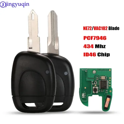 jingyuqin 1 Button Car Remote Key Control For Renault Master Kangoo Clio Twingo VAC102 Blade PCF7946