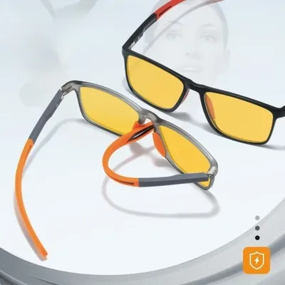 2 PCS Unisex HD Yellow Lenses Color Changing Ultra Light Dual-purpose Night Vision Goggles for