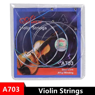 Alice A703 Violin Strings Professional Alloy Wound Silver Steel Violin Strings For 4/4 3/4 Size