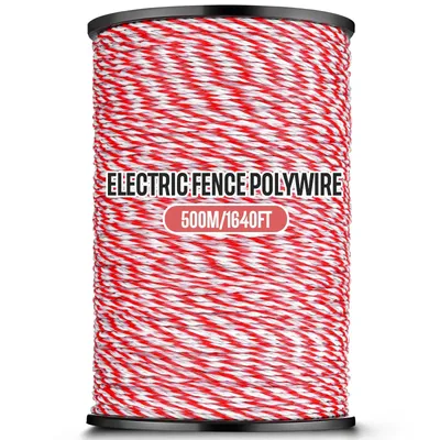 200/500M Roll Electric Fence Rope Polywire with Steel Poly Rope for Horse Animal Fencing Ultra Low