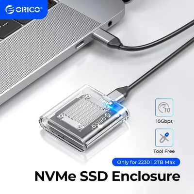 ORICO-NVMe Enclosure for PCIe SSD Transparent External Adapter M.2 to USB Type C Mini 2230 M.2 SSD