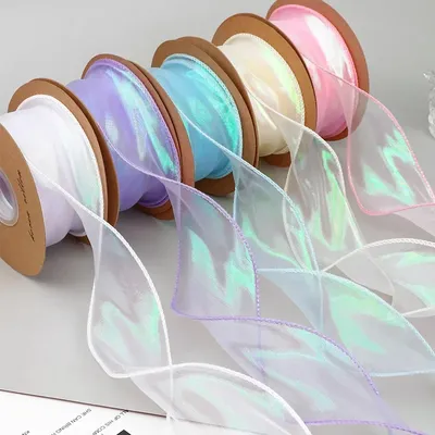 4cm Wide Fantasy Fishtail Yarn Floral Packaging Gift Box Decorative Ribbon Handmade Diy Baking