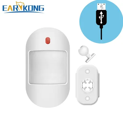 EARYKONG Motion Sensor Detector 1527 Type 433MHz Wireless Infrared Detector Support 5V USB power