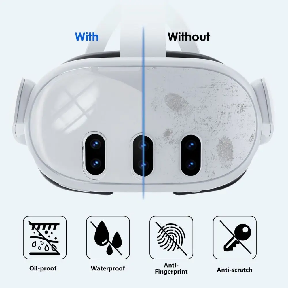 For Meta Quest 3 Headset Helm Transparant Volledig Beschermer Stofdichte Hoes Beschermhoes Clear Beschermende Case Set