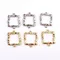 20pcs Gold Square Bracelet Connector Findings Zina Alloy Charms For Earring Jewelry Make Diy Hollow Bracelets Accessory