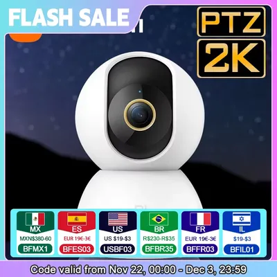 Xiaomi 360° Smart Home Security Camera Mi PTZ 2K Webcam 1296P 3 Megapixel AI Human Detection Night