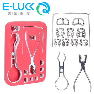 Dental Rubber Dam Kit/12Pcs Rubber Dam Kit Starter dengan Klem
