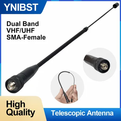 Dual Band VHF/UHF 144/430MHz Telescopic Portable Walkie Talkie Antenna SMA-Female for Baofeng UV-5R