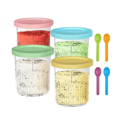 4 Pack For Ninja Creami Deluxe 11-in-1 XL Family Size NC500/NC501 Pints 24oz Dishwasher Safe