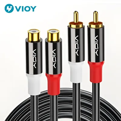 RCA Stereo Audio Extension Cable Double Shielding 2RCA Male To 2RCA Female Splitter Cable for