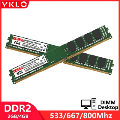 DDR2 2GB 4GB Desktop Memory Ram 533 667 800Mhz PC2 5300 6400 1.8V 240Pin 2RX8 16Chips Non-ECC