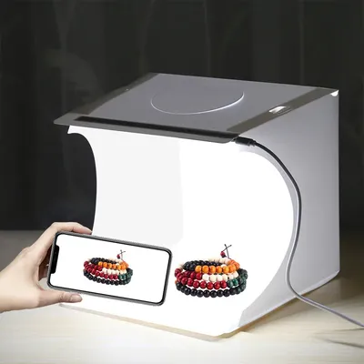 Folding Portable 550LM Light Photo Shooting Light Tent Box Kit With 6 Colors Backdrops Black, White,