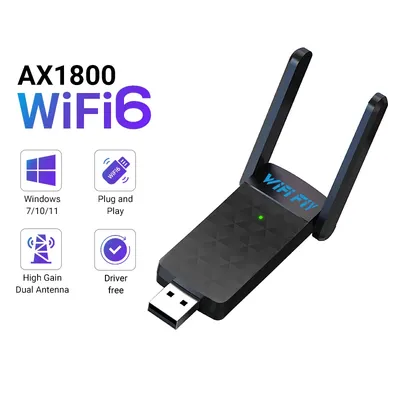 1800Mbps WiFi 6 USB Adapter 5G/2.4GHz USB3.0 Wi-fi Dongle Wireless 802.11ax Network Card High Gain